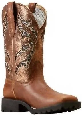 Women's Unbridled Rancher Venttek Western Boots In Hickory Smoke/copper Metallic
