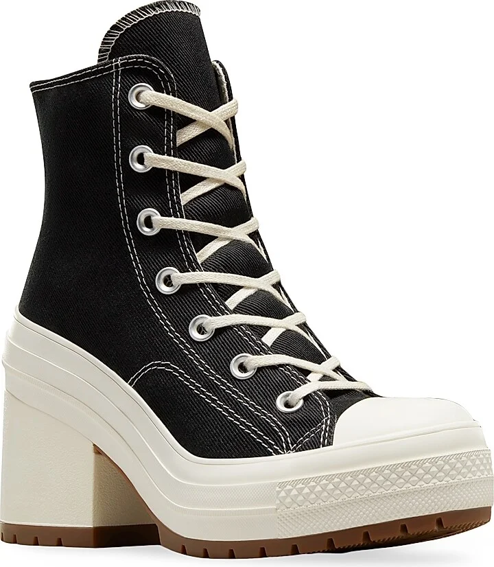 Women's Unisex Chuck 70 De Luxe Heel Sneakers - Black Egret - Size 3 - Image 2
