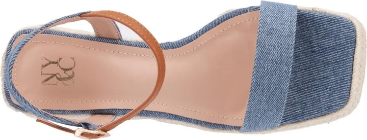 Women's Unita Platform Espadrille Wedge Sandal - Blue/tan - Image 2