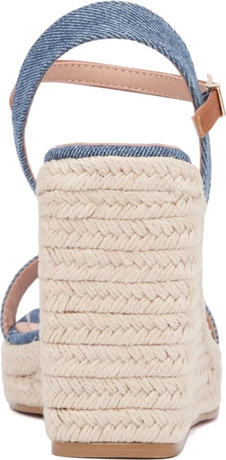 Women's Unita Platform Espadrille Wedge Sandal - Blue/tan - Image 3