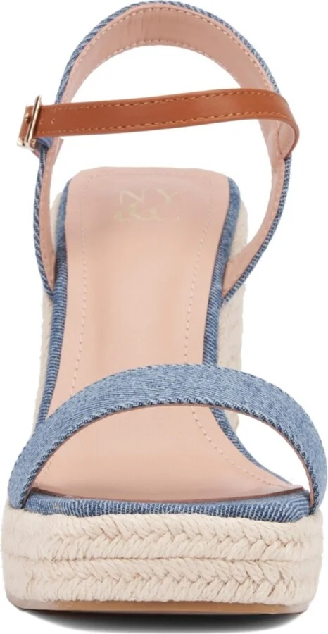 Women's Unita Platform Espadrille Wedge Sandal - Blue/tan - Image 4