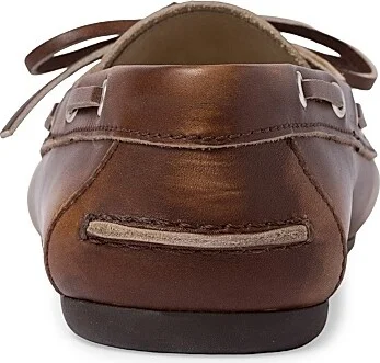 Women's Unlined Bleached Leather Boat Shoes - Brown - Size 5 - Image 3