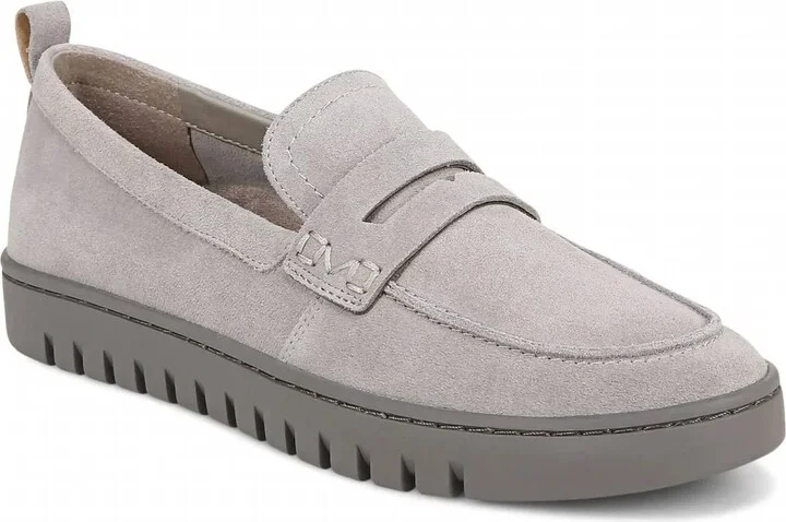 Women's Uptown Penny Loafers In Grey Suede