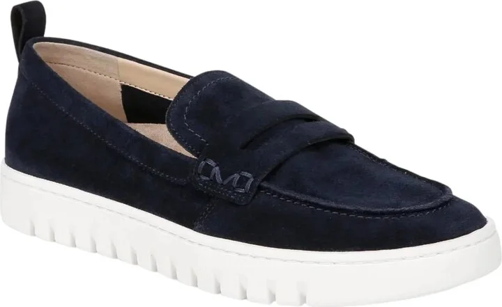 Women's Uptown Penny Loafers In Navy Suede / White