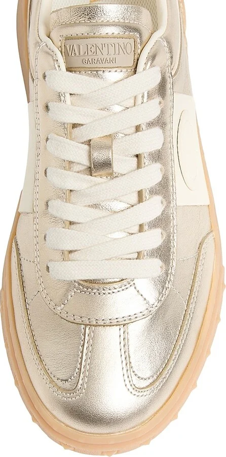 Women's Upvillage Trainer Sneakers in Laminated Calfskin - White Platinium - Size 7 - Image 4
