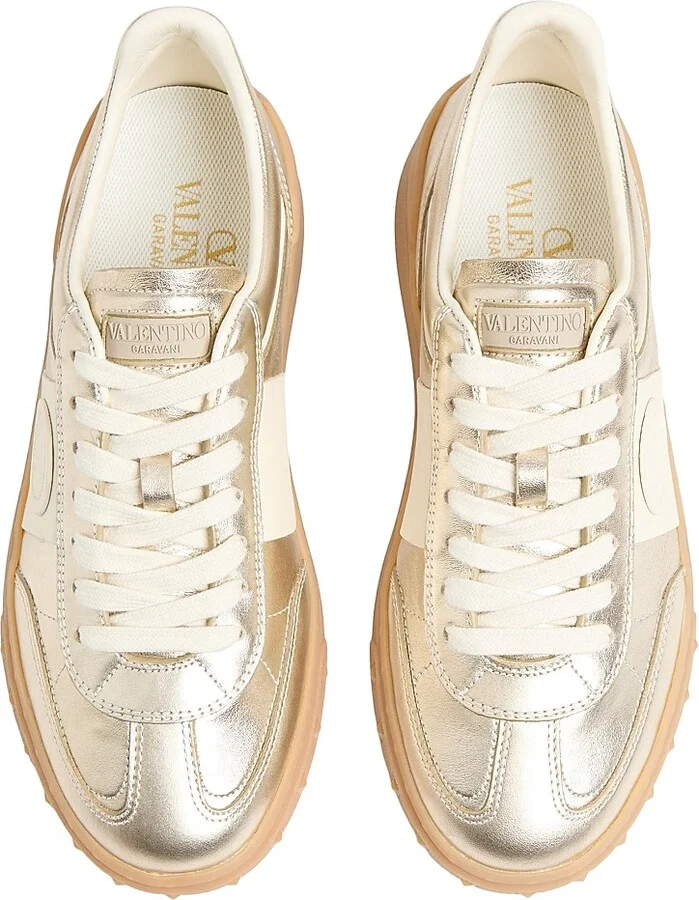 Women's Upvillage Trainer Sneakers in Laminated Calfskin - White Platinium - Size 7 - Image 5