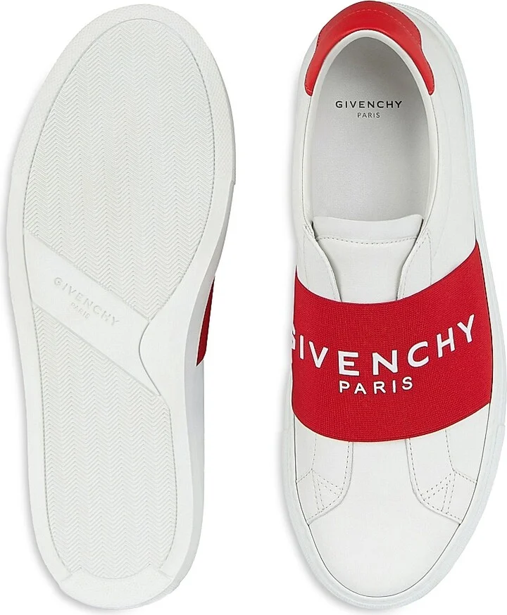 Women's Urban Street Sneakers in Leather with Elastic Band - White Red - Size 6 - Image 3