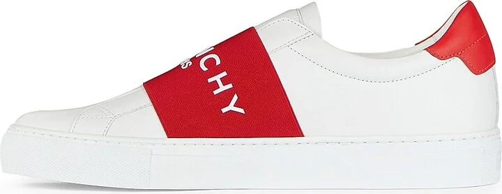 Women's Urban Street Sneakers in Leather with Elastic Band - White Red - Size 6 - Image 4