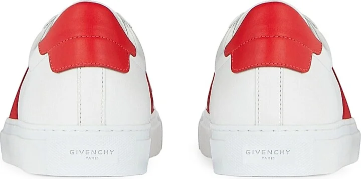 Women's Urban Street Sneakers in Leather with Elastic Band - White Red - Size 6 - Image 5