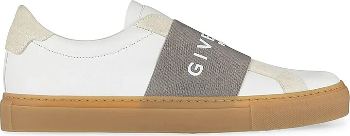 Women's Urban Street Sneakers in Suede with Elastic Band - White Grey - Size 6