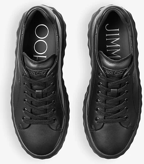 Womens V Black/Black Diamond Light Logo-Embossed Leather Low-Top Trainers Eur 39 / 6 Uk Women - Image 2