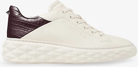 Womens V Latte/Deep Merlot Diamond Maxi F II Leather Low-Top Trainers Eur 38/5 Uk Women