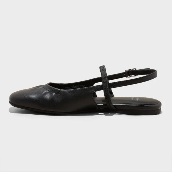 Women's Vada Slingback Scrunch Toe Flats - A New Day™ : Faux Leather, Memory Foam Insole, Textured Outsole - Image 3