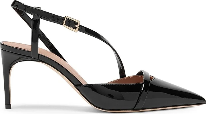 Women's Valeria 70MM Patent Leather Slingback Pumps - Black - Size 11