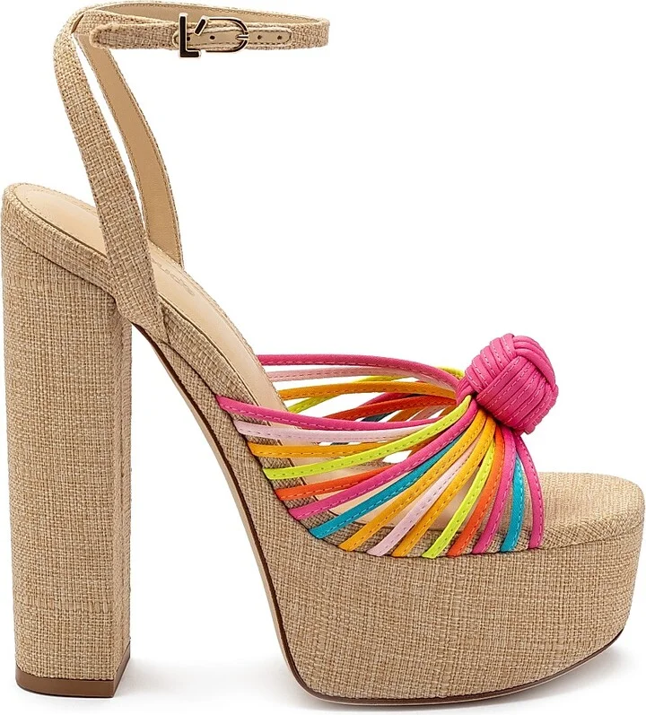 Women's Valerie 140MM Knotted Satin Platform Sandals - Size 6