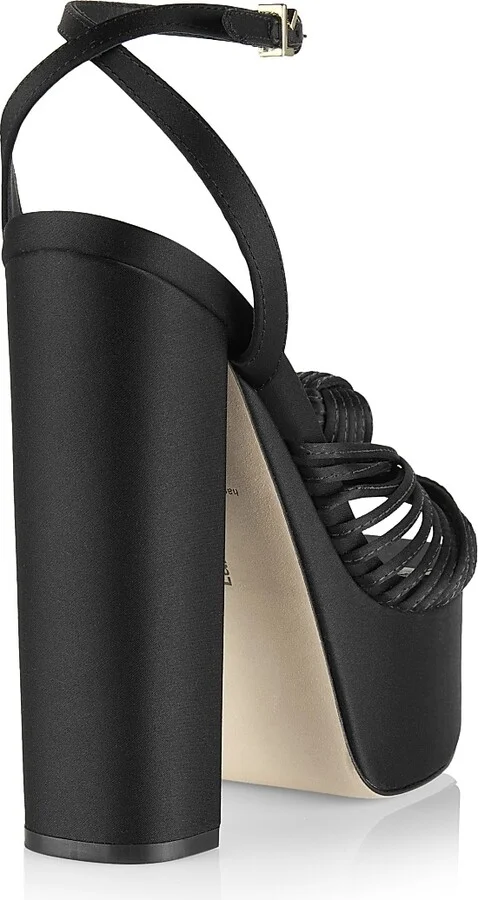 Women's Valerie 140MM Satin Platfom Sandals - Black - Size 7 - Image 3