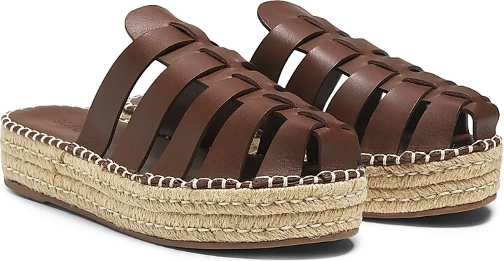 Women's Valerie 45MM Leather & Raffia Flatform Mules - Desert Brown - Size 5 - Image 2