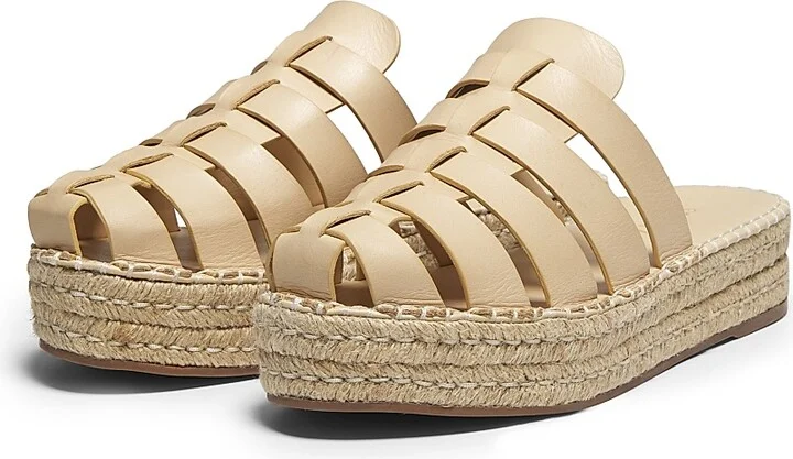 Women's Valerie Flatform 45MM Leather & Raffia Mules - Natural - Size 5 - Image 2