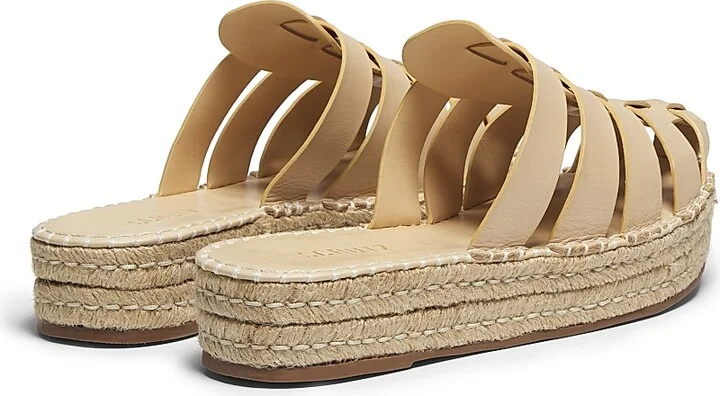 Women's Valerie Flatform 45MM Leather & Raffia Mules - Natural - Size 5 - Image 3