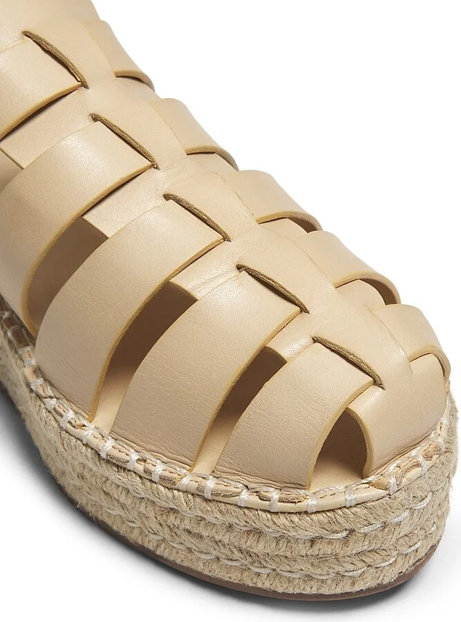 Women's Valerie Flatform 45MM Leather & Raffia Mules - Natural - Size 5 - Image 5