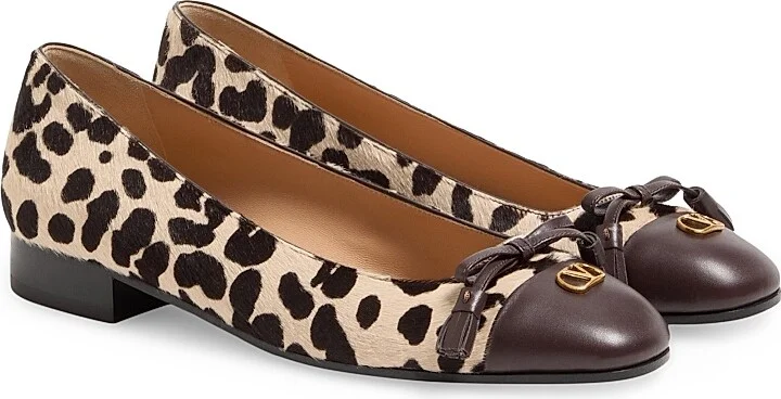 Women's Valet Du Roi 25MM Ballerinas in Pony-Effect Calfskin - Natural Brown - Size 7 - Image 2