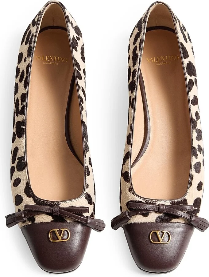 Women's Valet Du Roi 25MM Ballerinas in Pony-Effect Calfskin - Natural Brown - Size 7 - Image 4