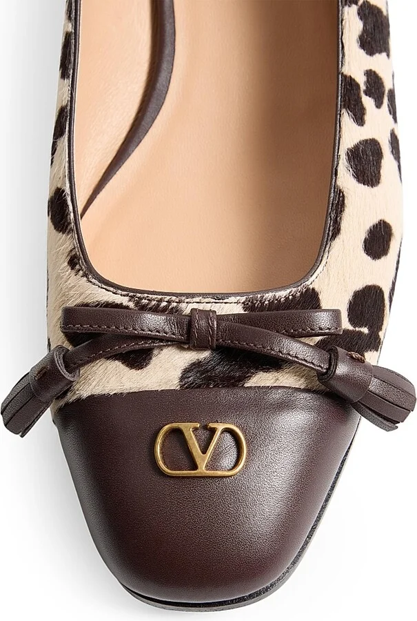 Women's Valet Du Roi 25MM Ballerinas in Pony-Effect Calfskin - Natural Brown - Size 7 - Image 5