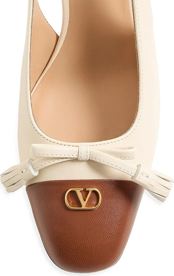 Women's Valet Du Roi 60MM Kidskin Slingback Pumps - Butter Tobacco - Size 7 - Image 5