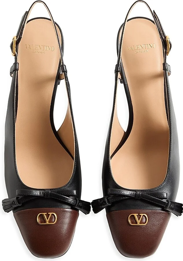 Women's Valet Du Roi 60MM Kidskin Slingback Pumps - Butter Tobacco - Size 7 - Image 10