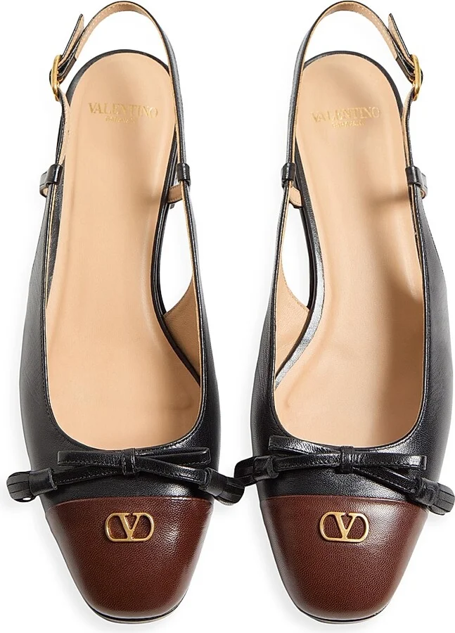 Women's Valet Du Roi Kid Slingback Ballerinas 25MM - Black Coffee - Size 7 - Image 4