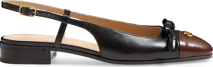 Women's Valet Du Roi Kid Slingback Ballerinas 25MM - Black Coffee - Size 7