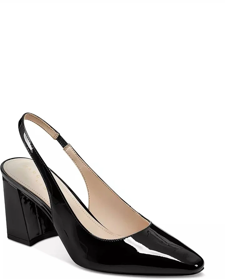 Women's Valinda Pointed Toe Block Heel In Black Patent