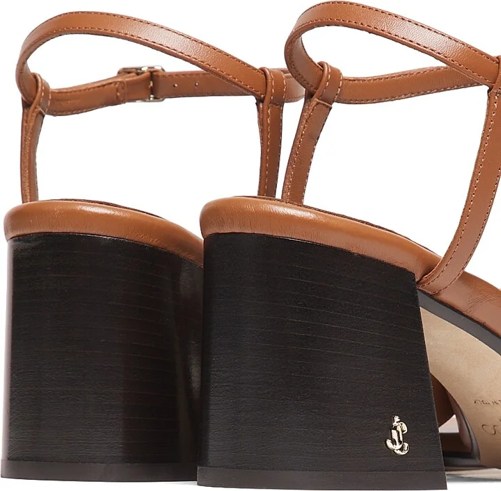 Women's Valla 65MM Leather Sandals - Tan - Size 5 - Image 3