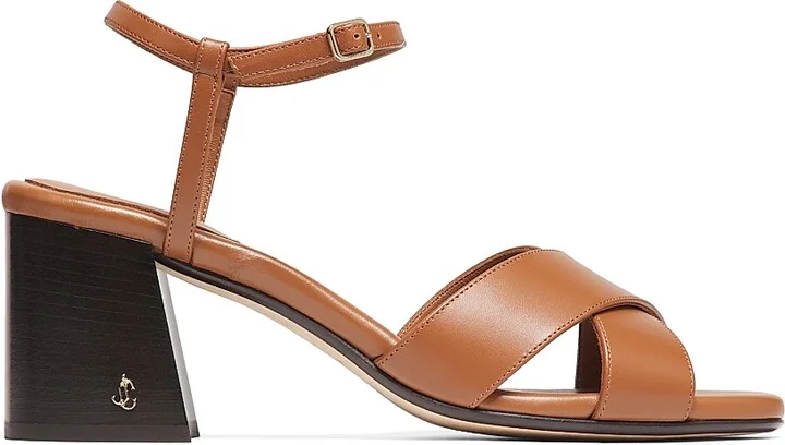 Women's Valla 65MM Leather Sandals - Tan - Size 5