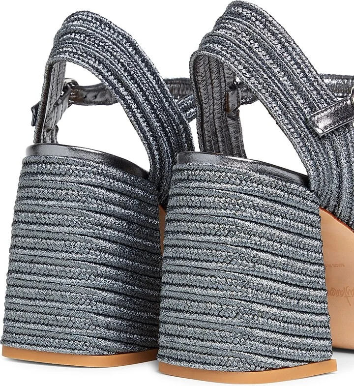 Women's Valle 100MM Woven Block-Heel Sandals - Oro Viejo - Size 6 - Image 8