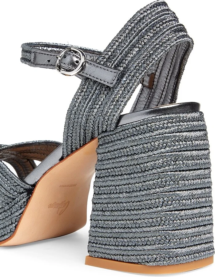 Women's Valle 100MM Woven Block-Heel Sandals - Oro Viejo - Size 6 - Image 10