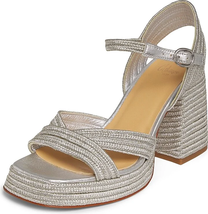 Women's Valle Metallic Espadrille Sandals - Poliester Platino - Size 8 - Image 2
