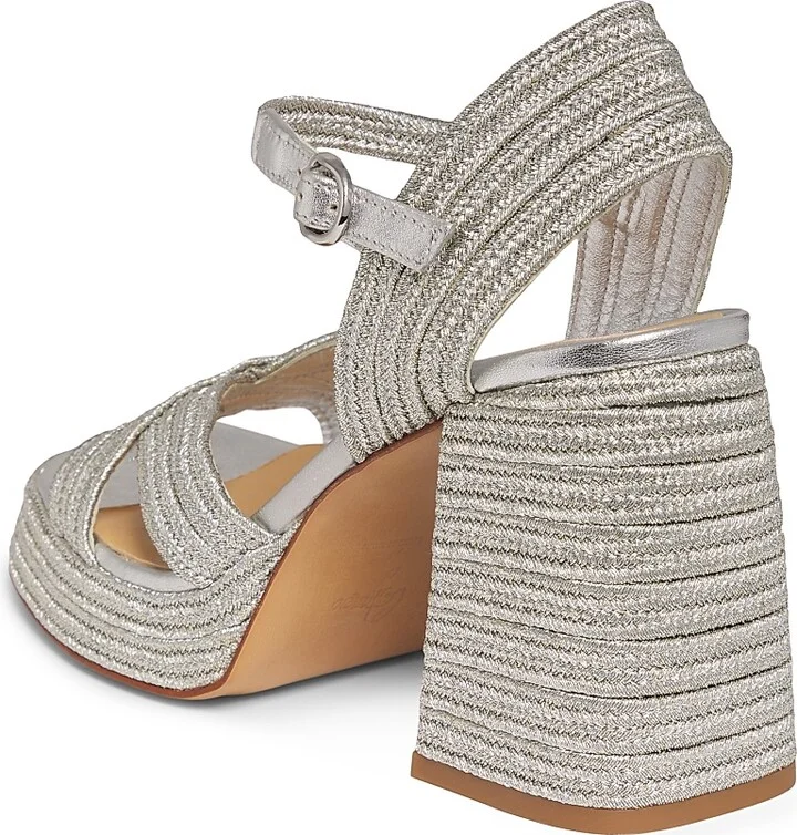 Women's Valle Metallic Espadrille Sandals - Poliester Platino - Size 8 - Image 3
