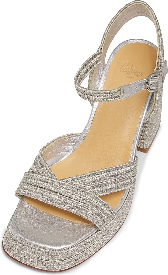 Women's Valle Metallic Espadrille Sandals - Poliester Platino - Size 8 - Image 4
