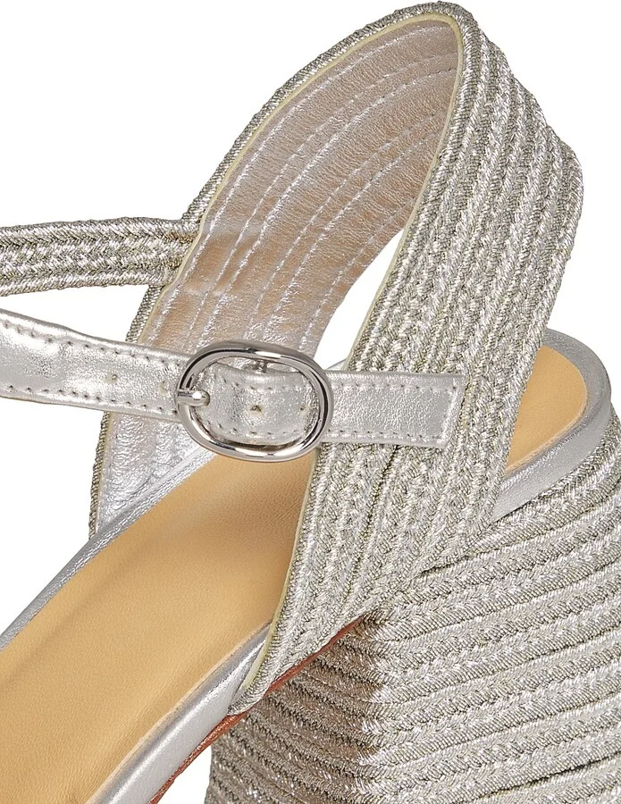 Women's Valle Metallic Espadrille Sandals - Poliester Platino - Size 8 - Image 6