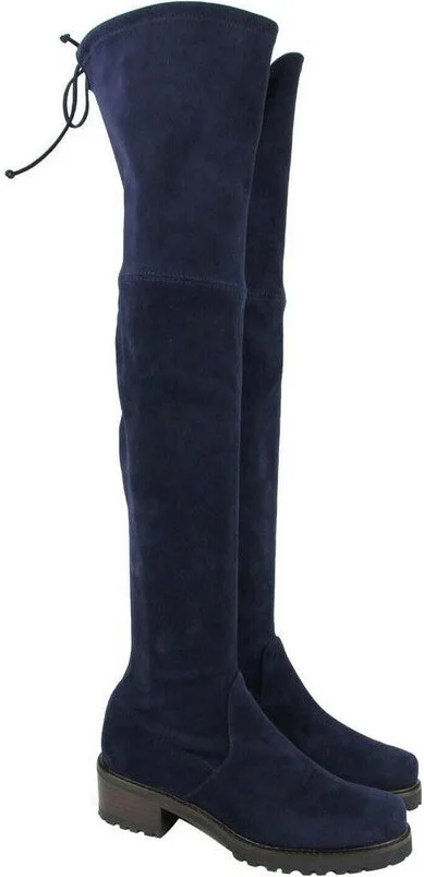 Women's Vanland Dark Blue Suede Knee High Boots (39.5 / 9 M) - Image 2