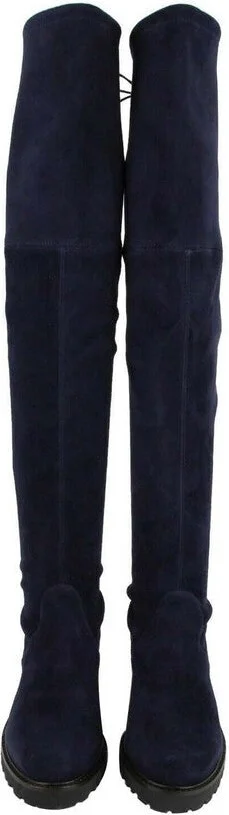 Women's Vanland Dark Blue Suede Knee High Boots - Image 3
