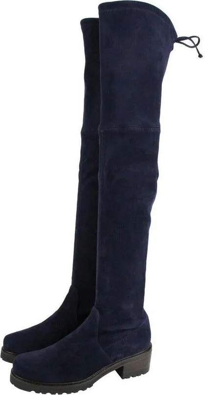 Women's Vanland Dark Blue Suede Knee High Boots - Image 4