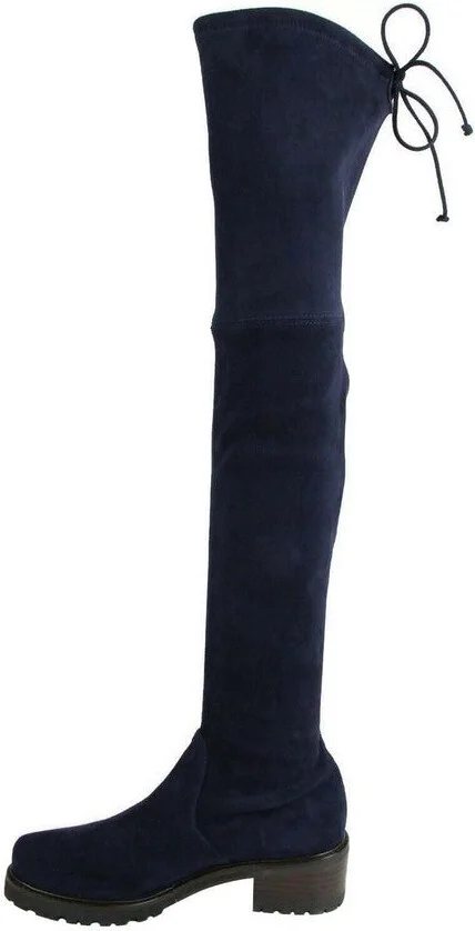 Women's Vanland Dark Blue Suede Knee High Boots - Image 6