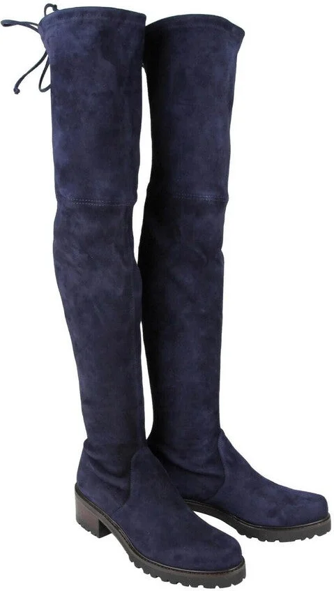 Women's Vanland Nice Blue Suede Over the Knee Boot - Image 4