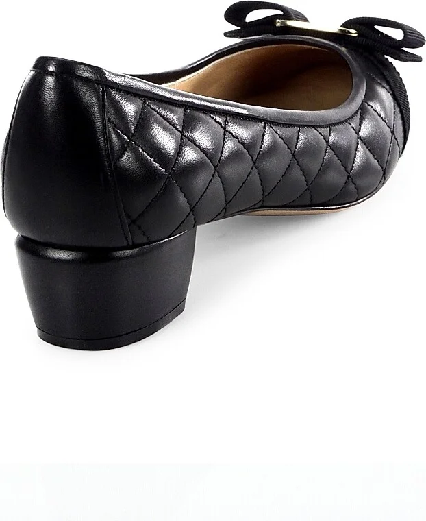 Women's Vara 30MM Quilted Leather Pumps - Black - Size 7 - Image 3
