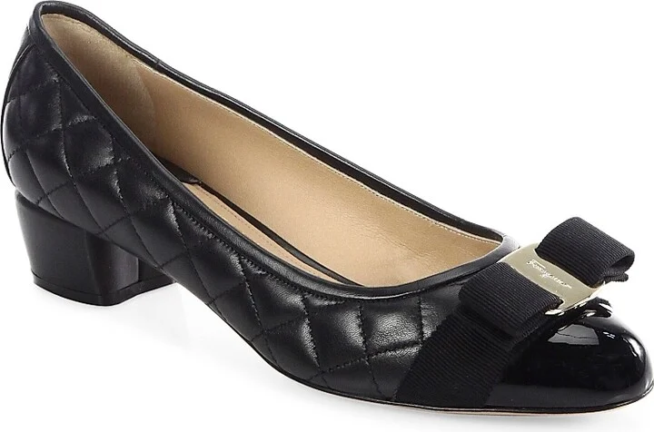 Women's Vara 30MM Quilted Leather Pumps - Black - Size 7