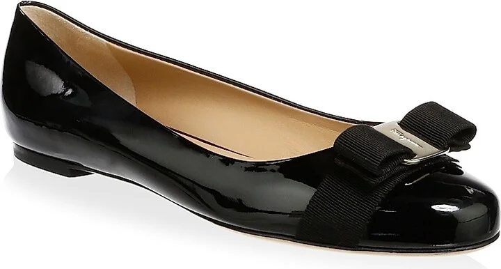 Women's Varina Patent Leather Ballet Flats - Black - Size 5 - Image 2