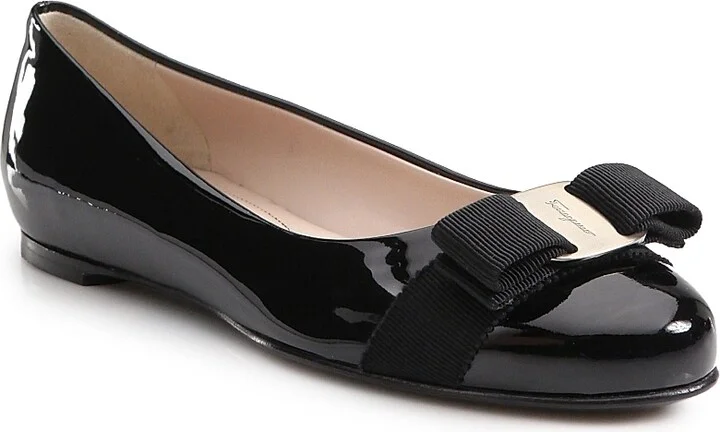 Women's Varina Patent Leather Ballet Flats - Black - Size 5