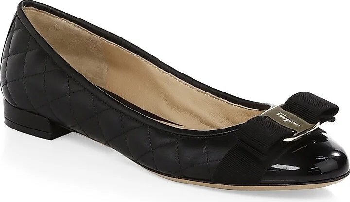 Women's Varina Quilted Leather Ballet Flats - Nero - Size 5.5 - Image 2